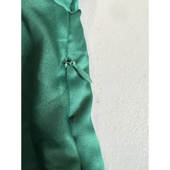 Anthropologie Nikasha Embroidered Satin Dress Size Medium V-neck - Picture 8 of 11